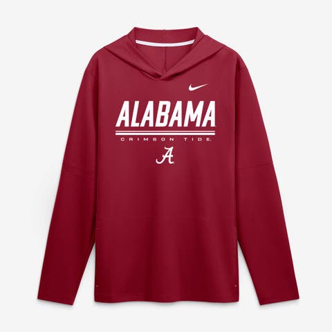 Men's Nike Crimson Alabama Crimson Tide 2026 Sideline Lightweight Long Sleeve Hooded Dri-FIT Top