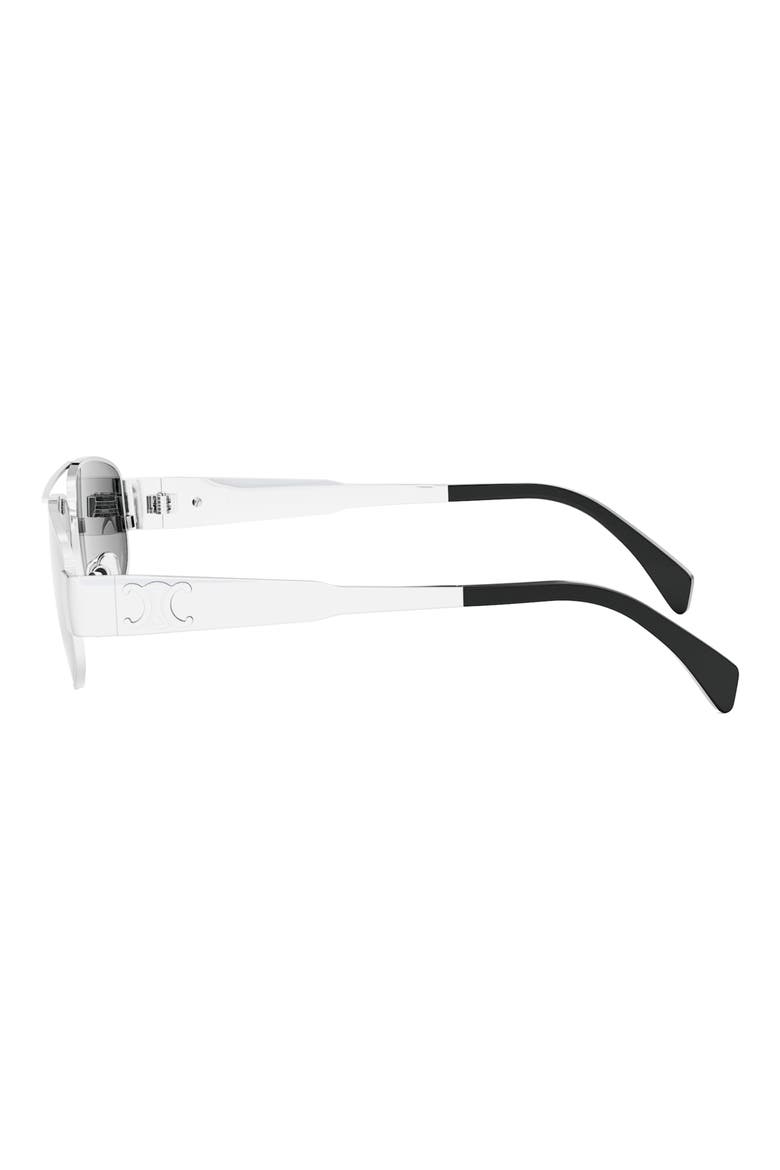 Triomphe 57mm Pilot Sunglasses, Alternate, color, SHINY PALLADIUM / SMOKE