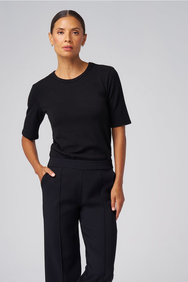 Wilshire Stretch Straight-Leg Pant, Alternate, color, Black