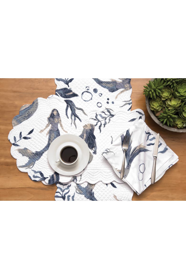 Sister Sirens Round Placemats Set of 6, 17", Alternate, color, Blue