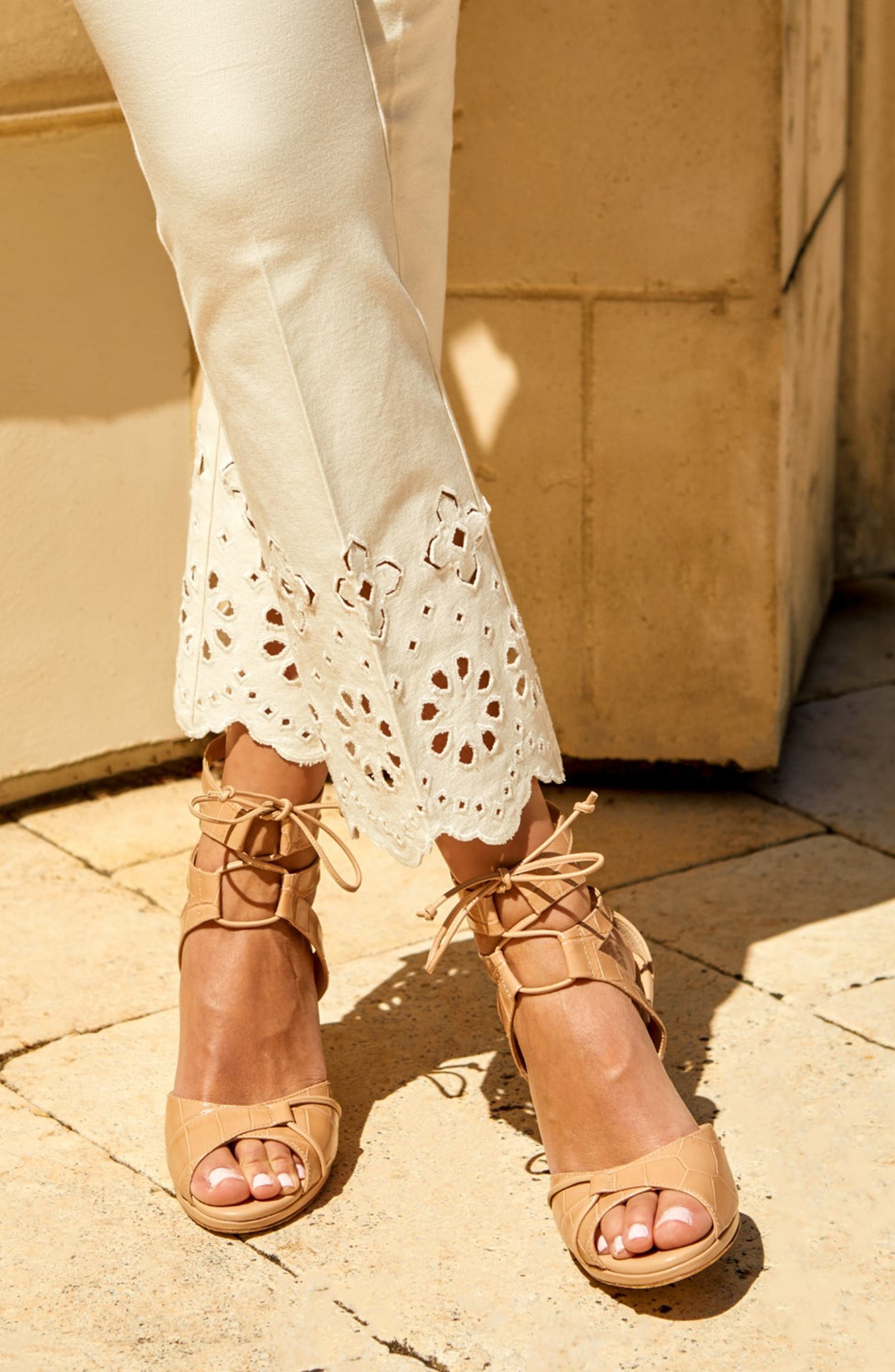 Ametista Sandal Leather Platform Heels, Alternate, color, Honey Tan