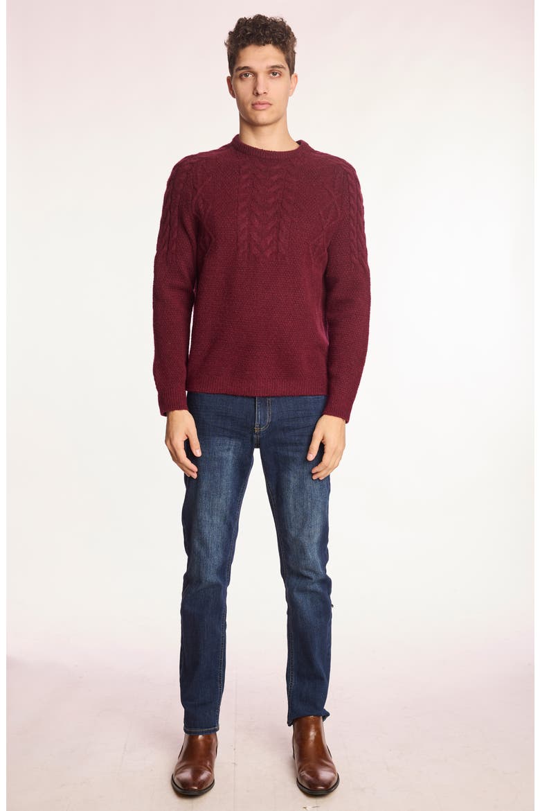 Crewneck Sweater, Alternate, color, DARK MAROON