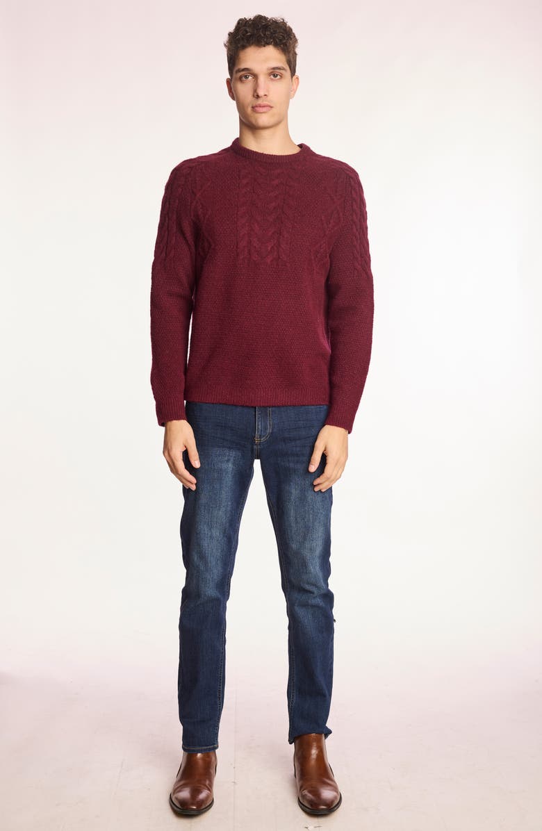 PAISLEY & GRAY Crewneck Sweater, Alternate, color, Dark Maroon