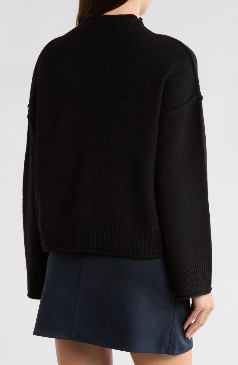 MAX STUDIO Exposed Seam Turtleneck Sweater, Alternate, color, Black