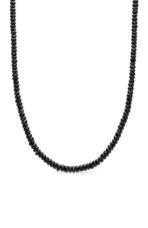 Men's Spiritual Beads Necklace in Sterling Silver, 5mm