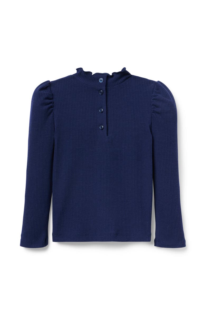 Janie and Jack Soft Ribbed Turtleneck, Alternate, color, Blue