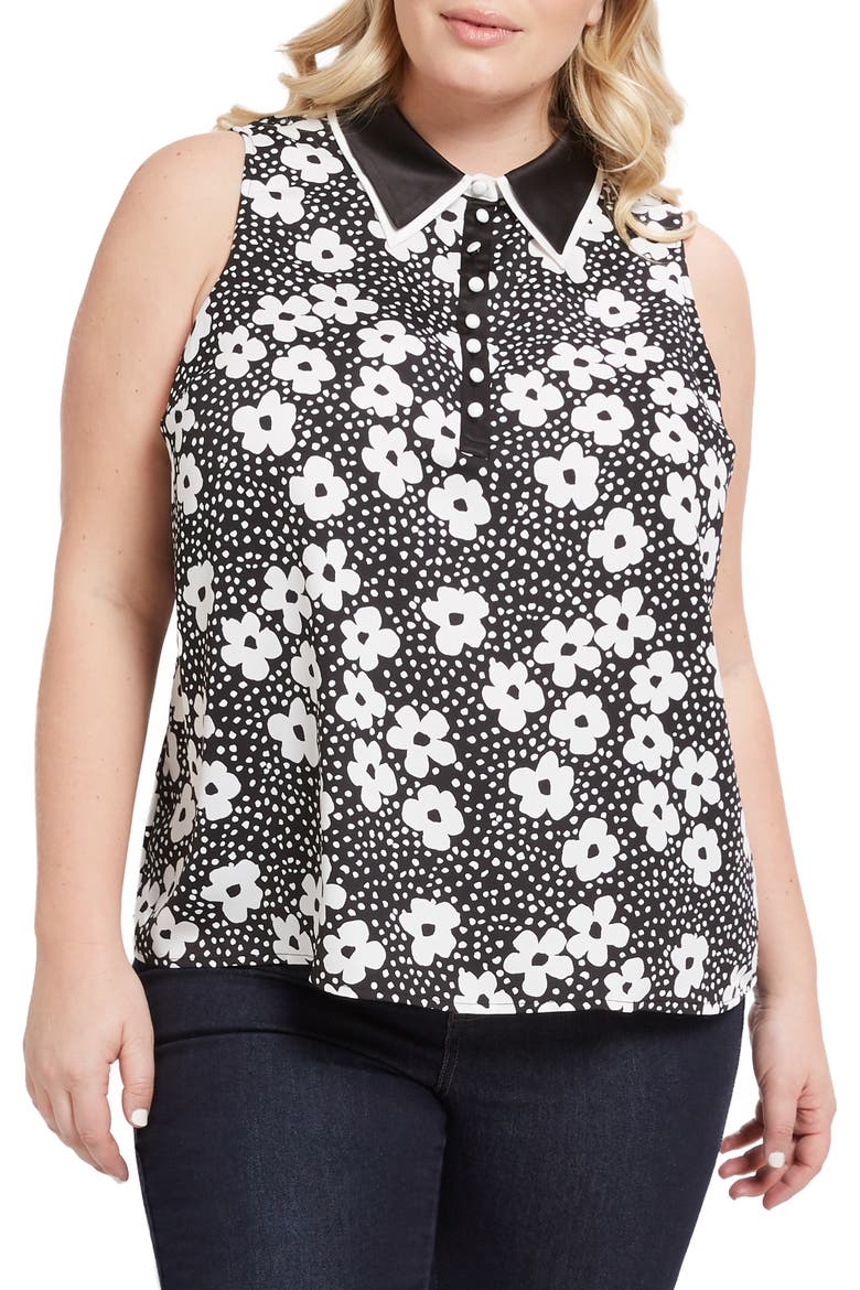 Doubly Delightful Top, Alternate, color, WHITE/ BLACK FLORAL OPTIC