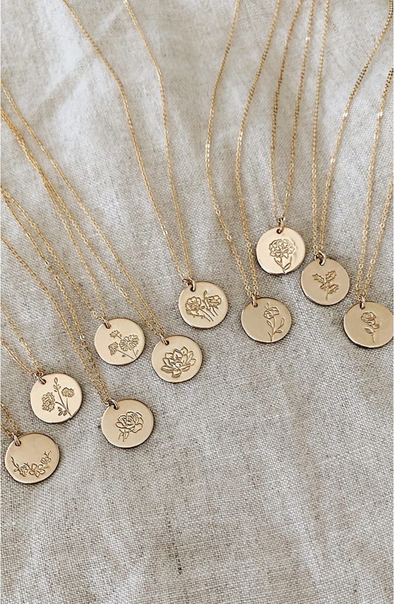 MADE BY MARY April Birth Flower Necklace, Alternate, color, Silver