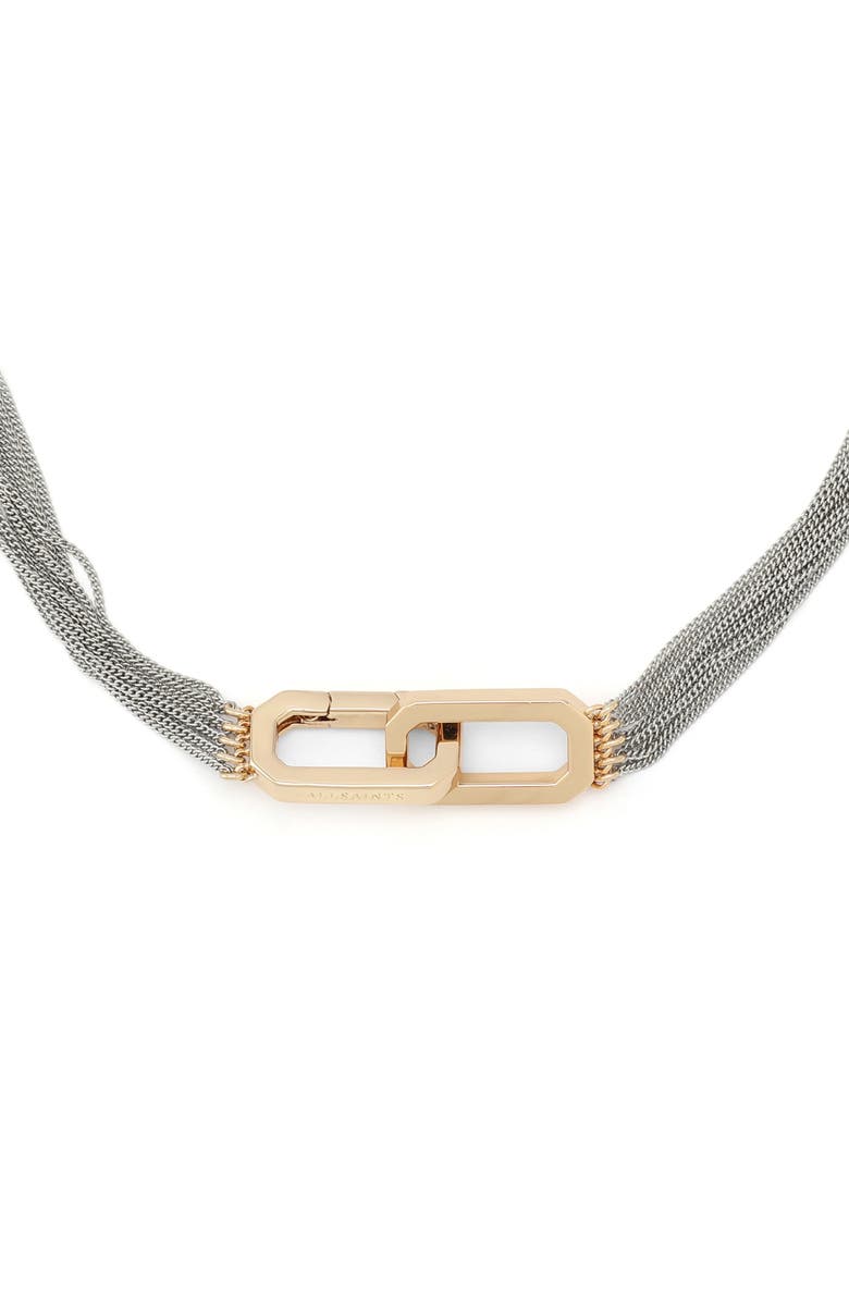 AllSaints Layered Chain Pendant Necklace, Alternate, color,