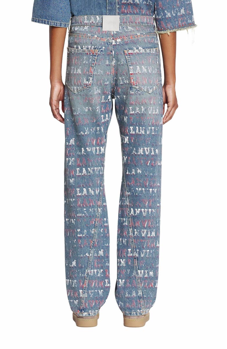 Lanvin X FUTURE STRAIGHT FIT PRINTED PANTS FOR WOMEN, Alternate, color, Light Blue