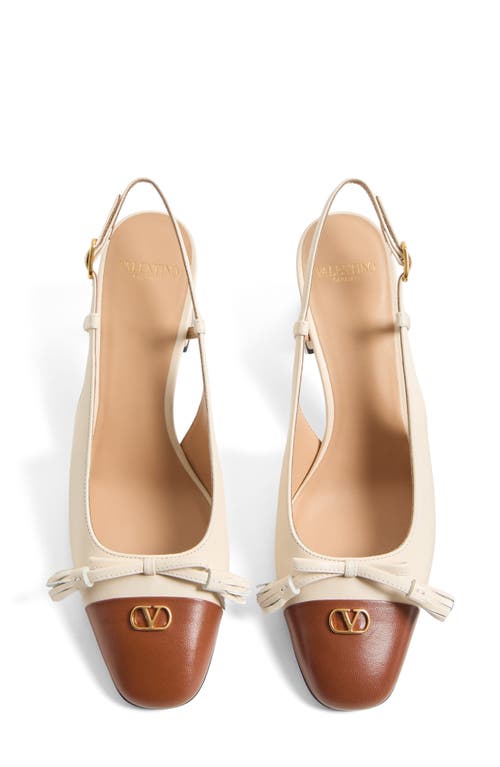 Valentino Leather Valet Du Roi Slingback Heels 60 In Nude