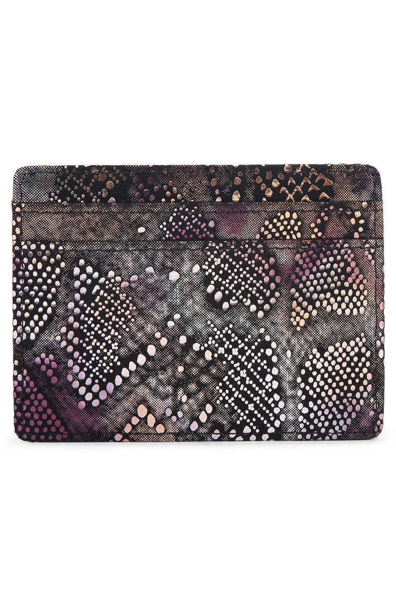 Kurt Geiger London Shoreditch Leather Card Case, Alternate, color, Open Grey