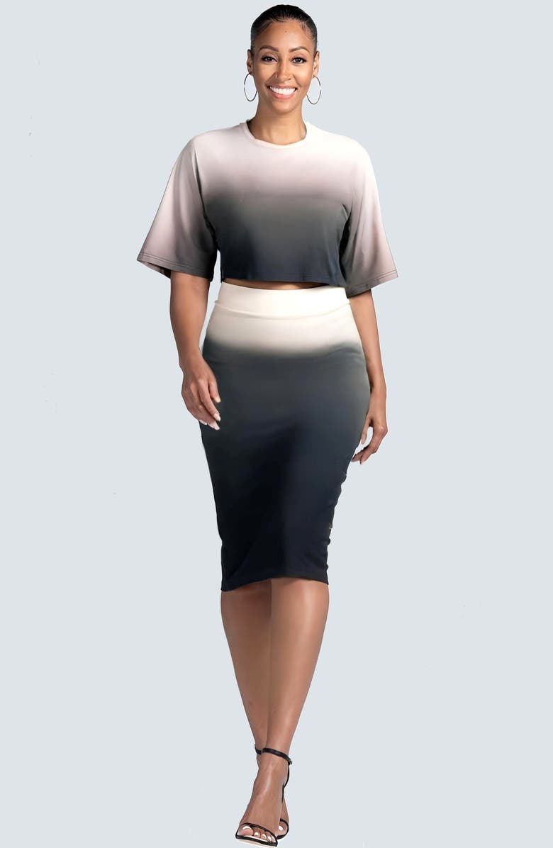 Dai Moda Ombré Perfect Pencil Skirt, Alternate, color, 
