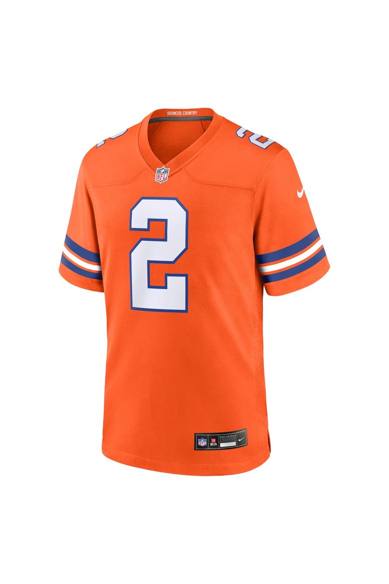 Men's Nike Patrick Surtain II Orange Denver Broncos Mile High Collection 1977 Throwback Player Game Jersey, Alternate, color, Orange