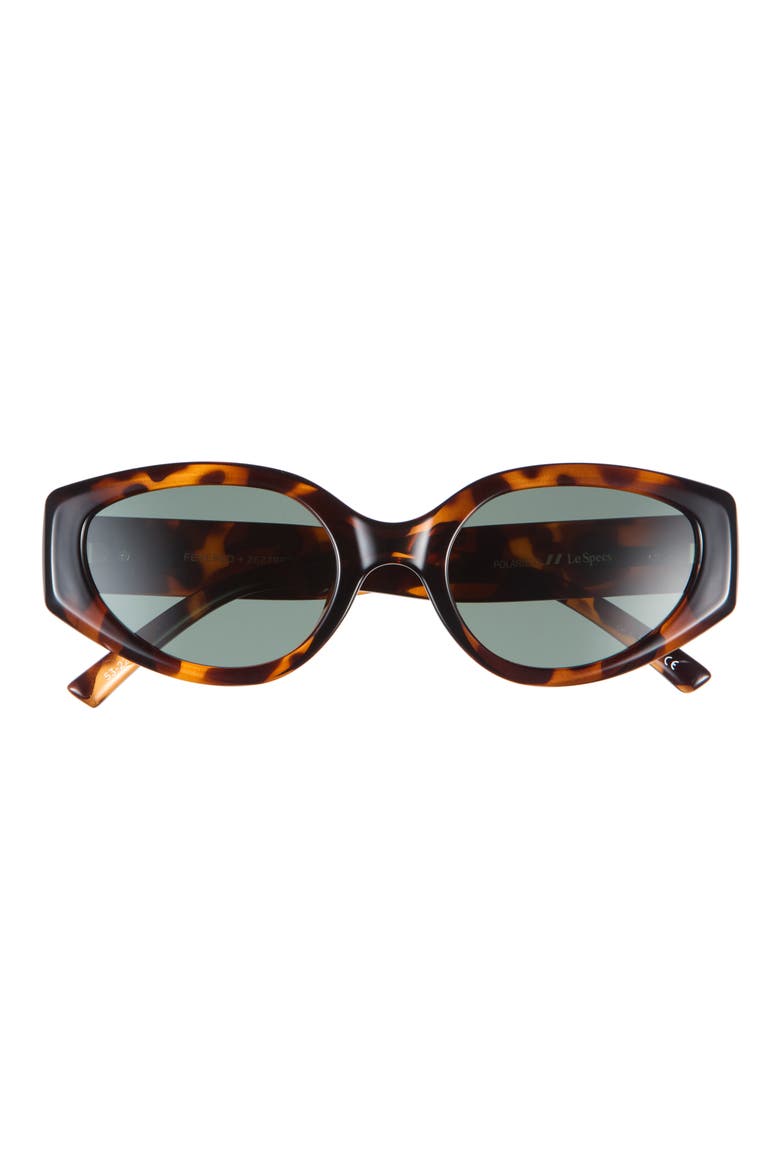 Fevered 53mm Polarized Oval Sunglasses, Main, color, TORT / KHAKI MONO POLARIZED