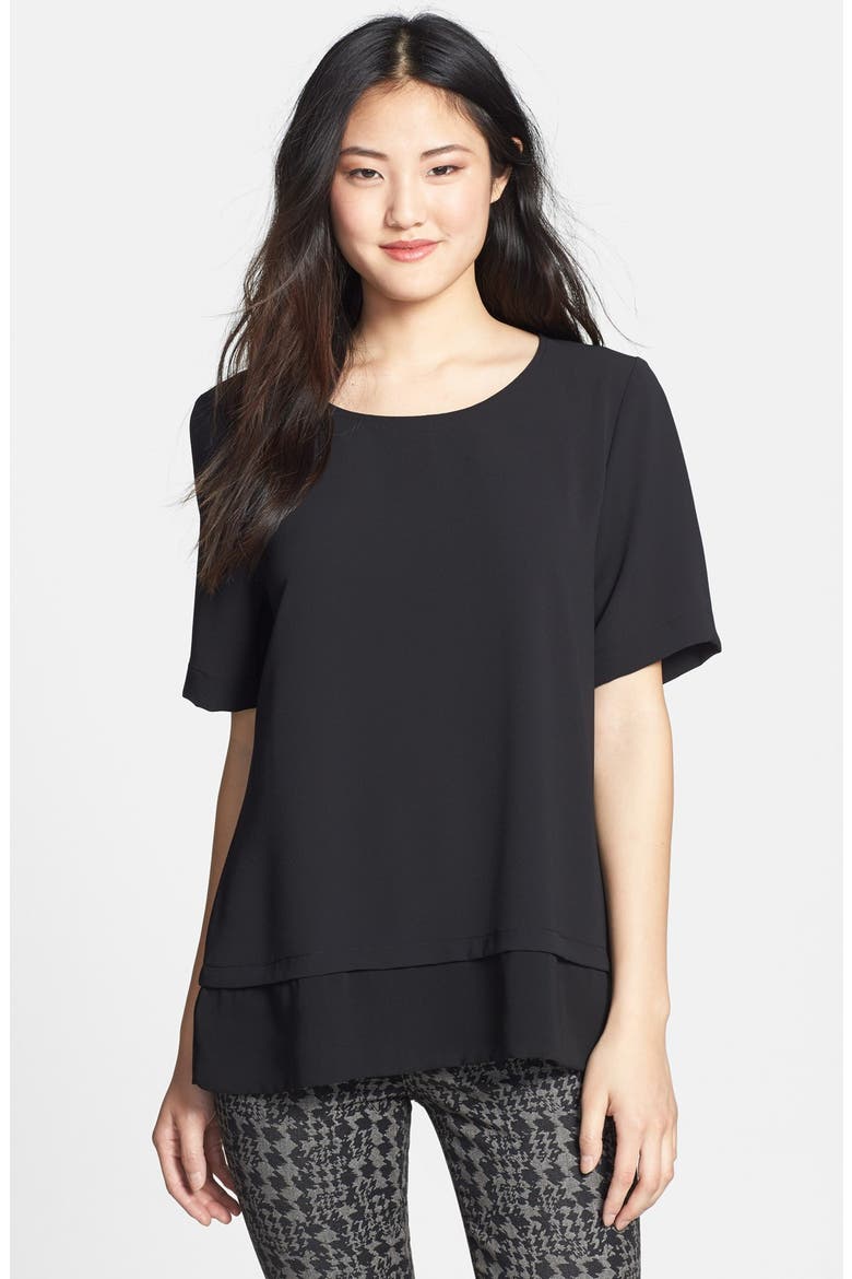 Short Sleeve Boxy Top, Main, color, BLACK