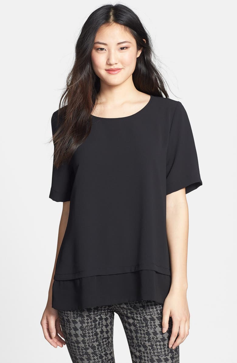 Bobeau Short Sleeve Boxy Top, Main, color, 