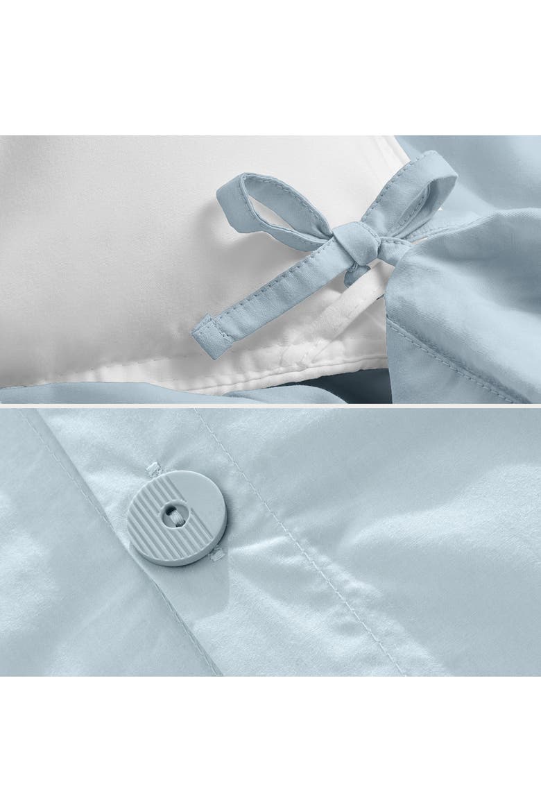100% Organic Cotton Percale Duvet Cover and Sham Set, Alternate, color, Winter Blue