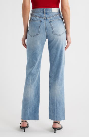 Cassie Raw Hem Super High Waist Straight Leg Jeans