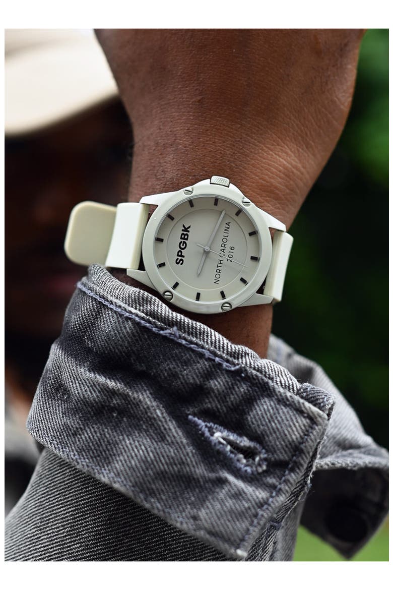 Sugar Cookie Silicone Strap Watch, 44mm case, Alternate, color, KHAKI