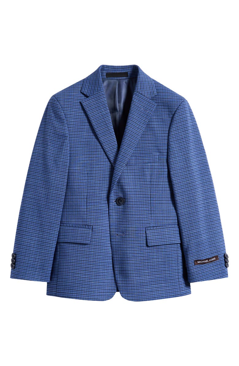 Michael Kors Collection Kids' Check Blazer, Main, color, Blue/ Black