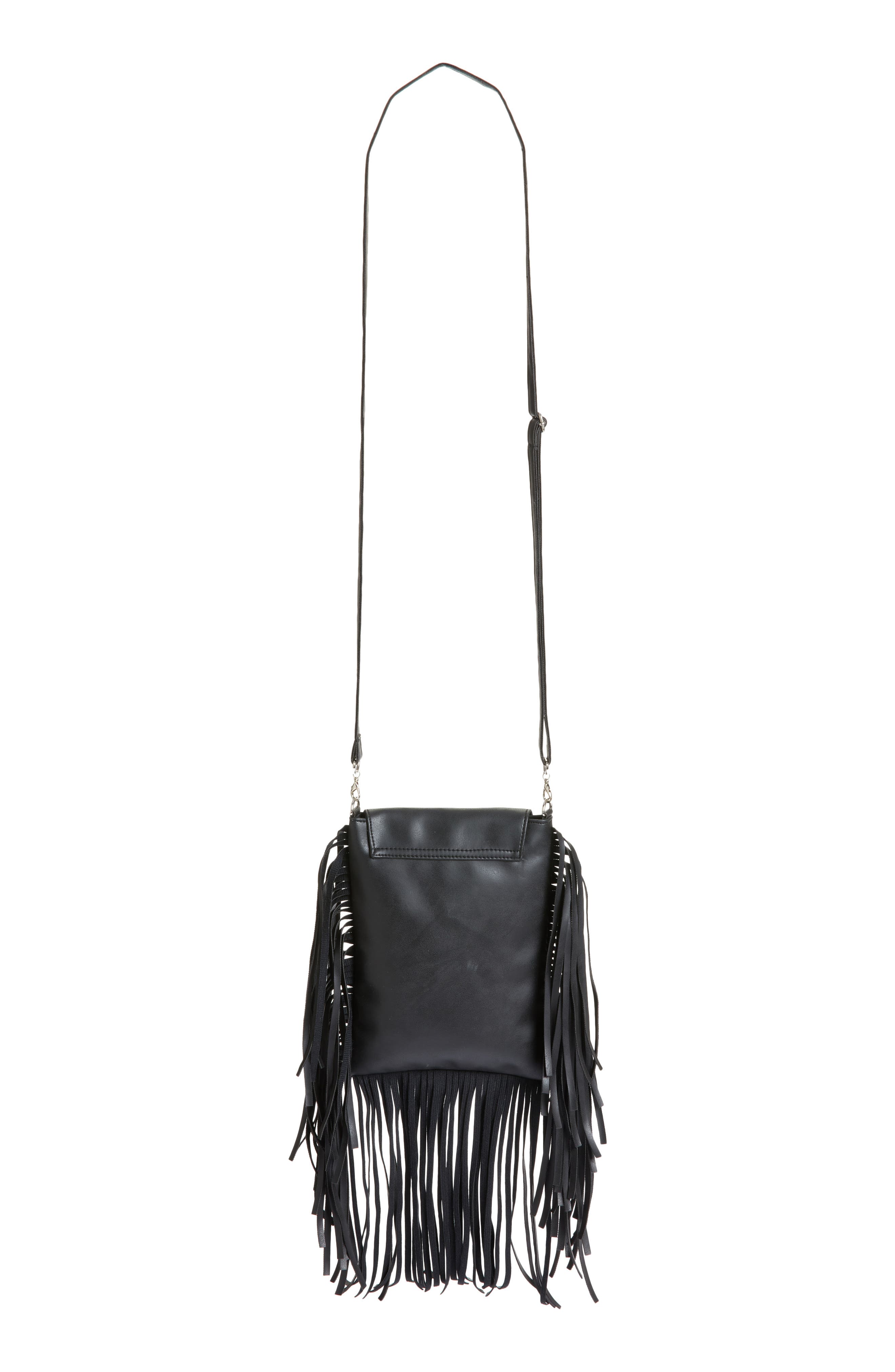 Area Stars Fringe Faux Leather Crossbody Bag, Alternate, color, 