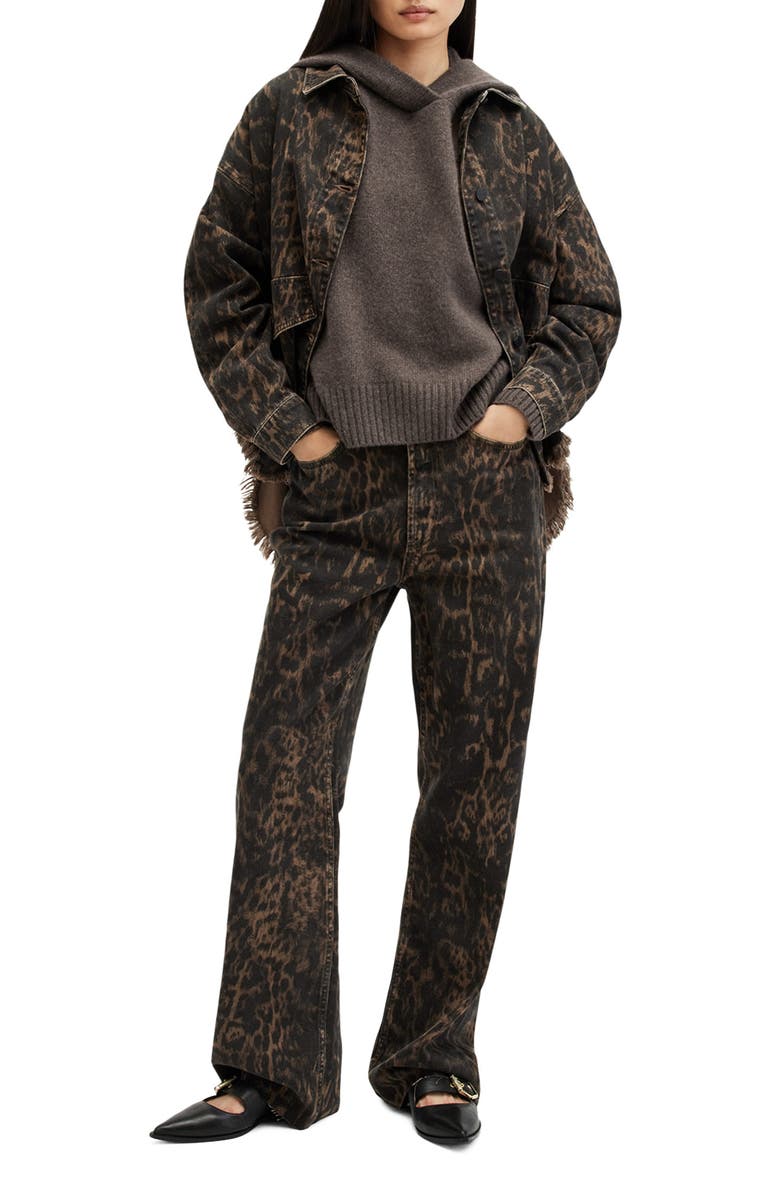 AllSaints Ines Cashmere & Wool Hooded Sweater, Alternate, color, Mocca Brown