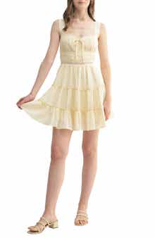 All in Favor Lace Tiered Ruffle Sleeveless Minidress