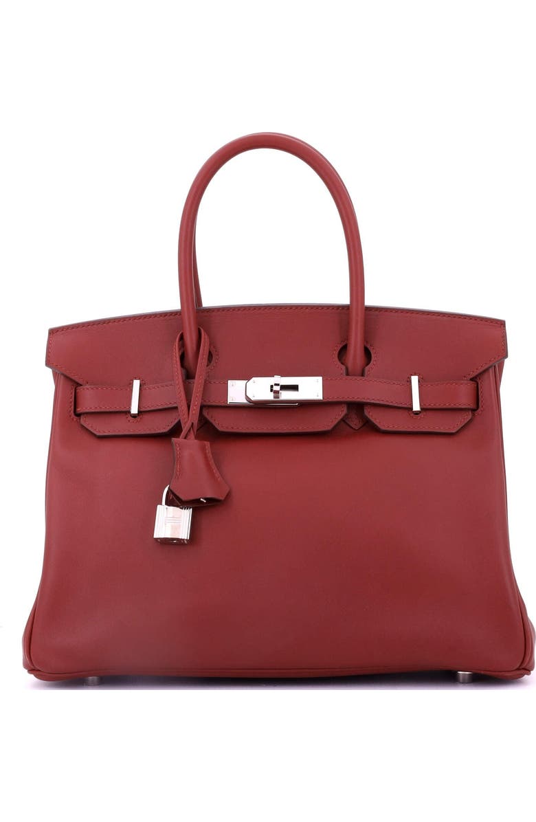Pre-Owned Hermes Birkin Handbag Red Swift with Palladium Hardware 30, Main, color, Rouge H