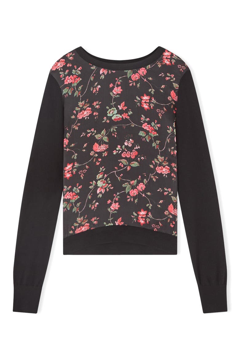 Cyrus Long Sleeve Merino Wool Sweater, Alternate, color, BLACK