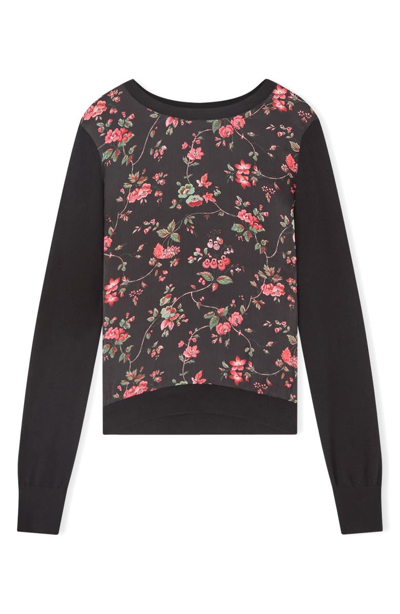 LK Bennett Cyrus Long Sleeve Merino Wool Sweater, Alternate, color, Black