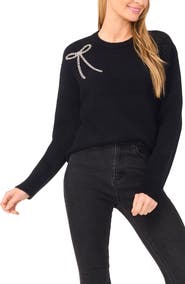CeCe Embellished Bow Sweater