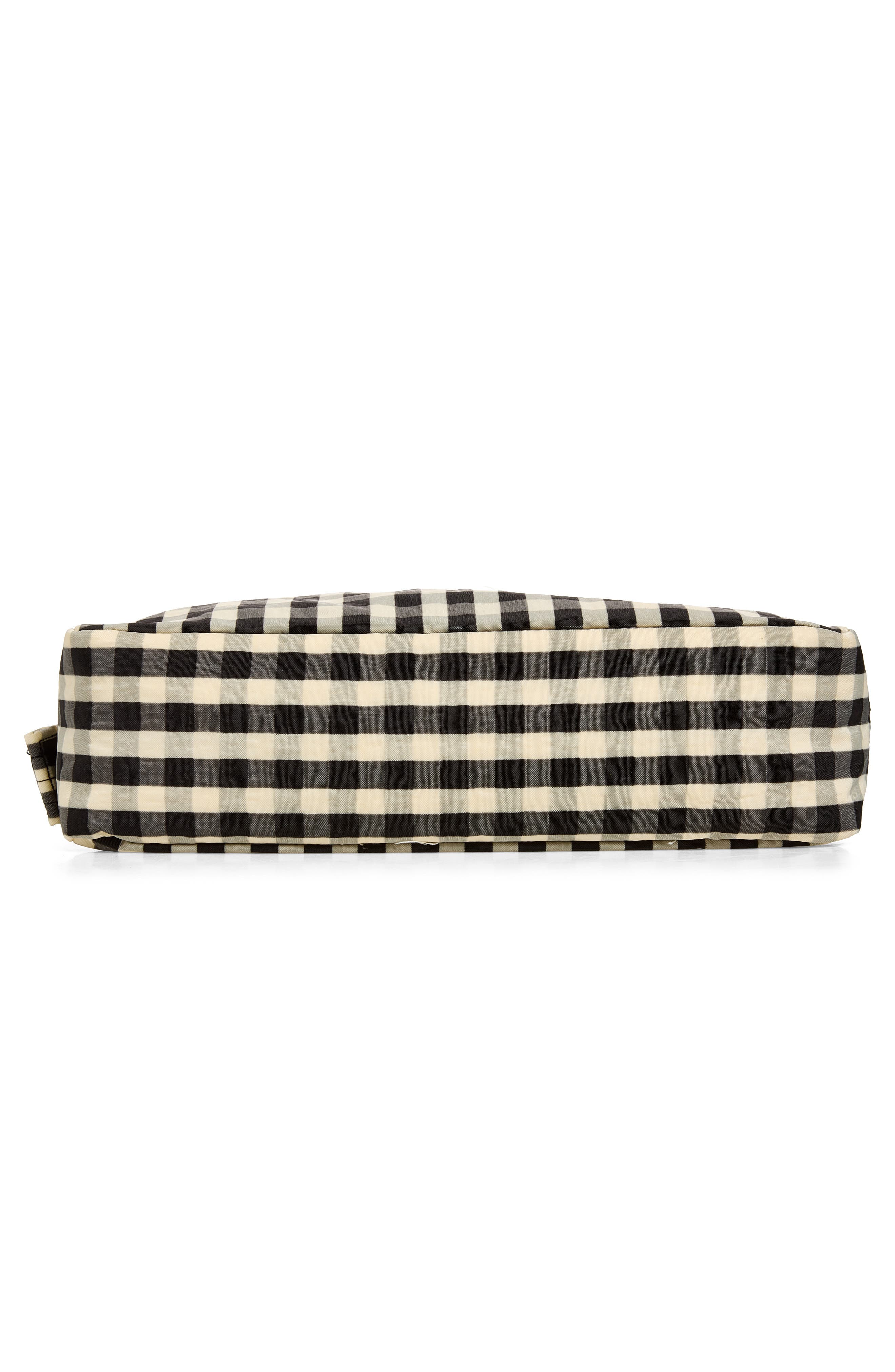 Recycled Nylon Shoulder Bag, Alternate, color, BLACK AND CREAM GINGHAM