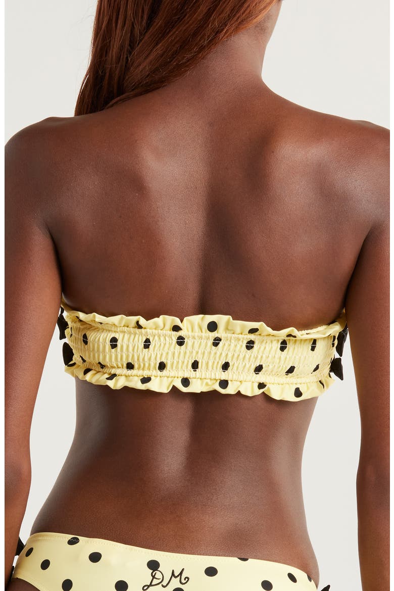 Jessie Shirred Bow Bikini Top, Alternate, color, YELLOW