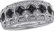 DELMAR Black & White Diamond Ring - 0.09ctw