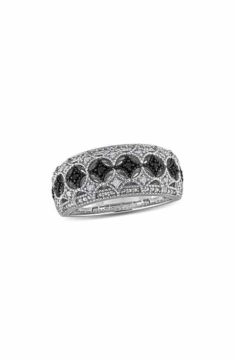 DELMAR Black & White Diamond Ring - 0.09ctw