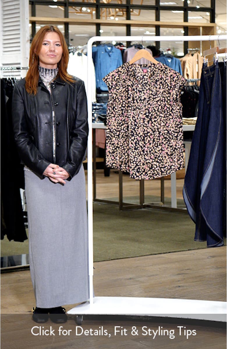 Floral Split Neck Top, sales video thumbnail