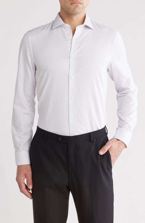 Slim Fit Double Edge Texture Dress Shirt