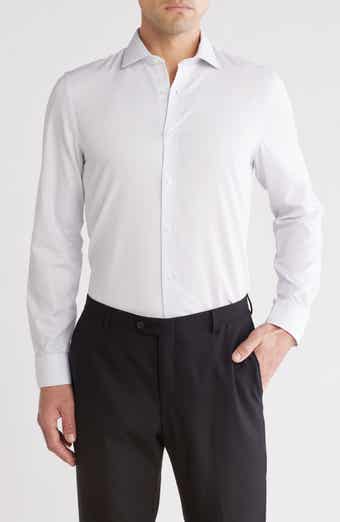 Perry Ellis Slim Fit Double Edge Texture Dress Shirt
