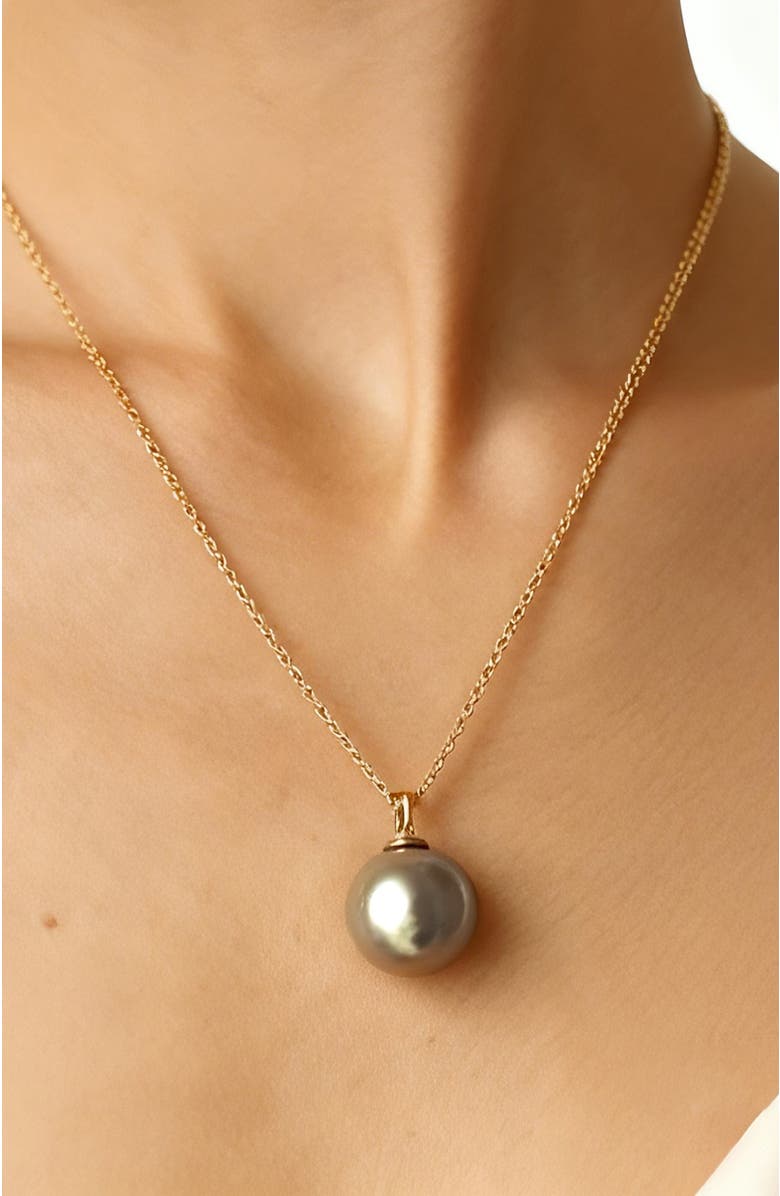 RETRO CHIC Retro Pearl Necklace, Alternate, color, Grey