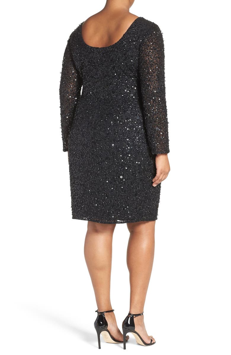 Adrianna Papell Embellished Scoop Back Cocktail Dress, Alternate, color,