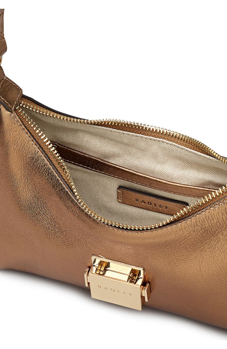 Radley Sloane Metallic Leather Shoulder Bag, Alternate, color, Olive Gold