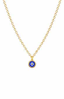 House of Frosted 14K Gold Plated Sterling Silver Evil Eye Pendant Necklace