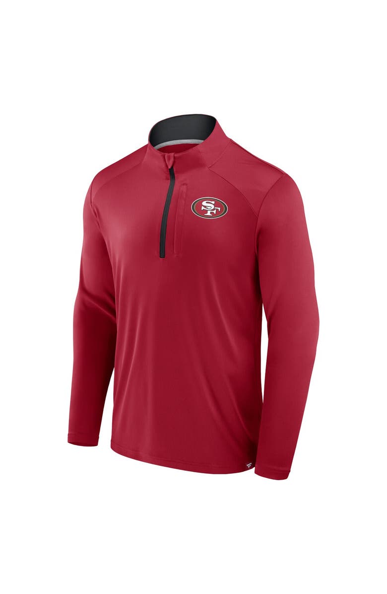 FANATICS Men's Fanatics Scarlet San Francisco 49ers Defender Long Sleeve Quarter-Zip Jacket, Alternate, color, Scarlet