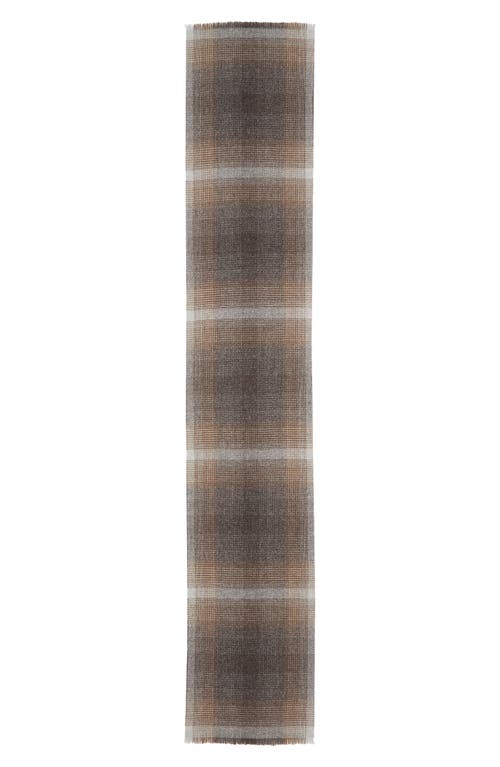 Andrew Stewart Texture Plaid Cashmere Scarf In Brown