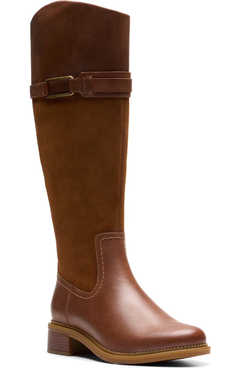 Clarks<sup>®</sup> Maye Carly Buckle Strap Boot, Main, color, Tan