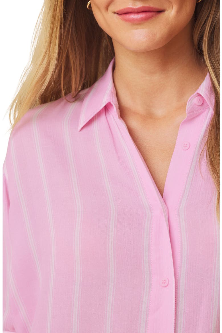 Jaylei Stripe Modal Button-Up Top, Alternate, color, BLUSH PINK/ MULTI