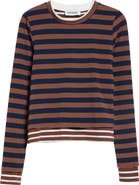 MONSE Asymmetric Twisted Striped T-Shirt