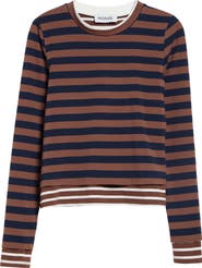 MONSE Asymmetric Twisted Striped T-Shirt