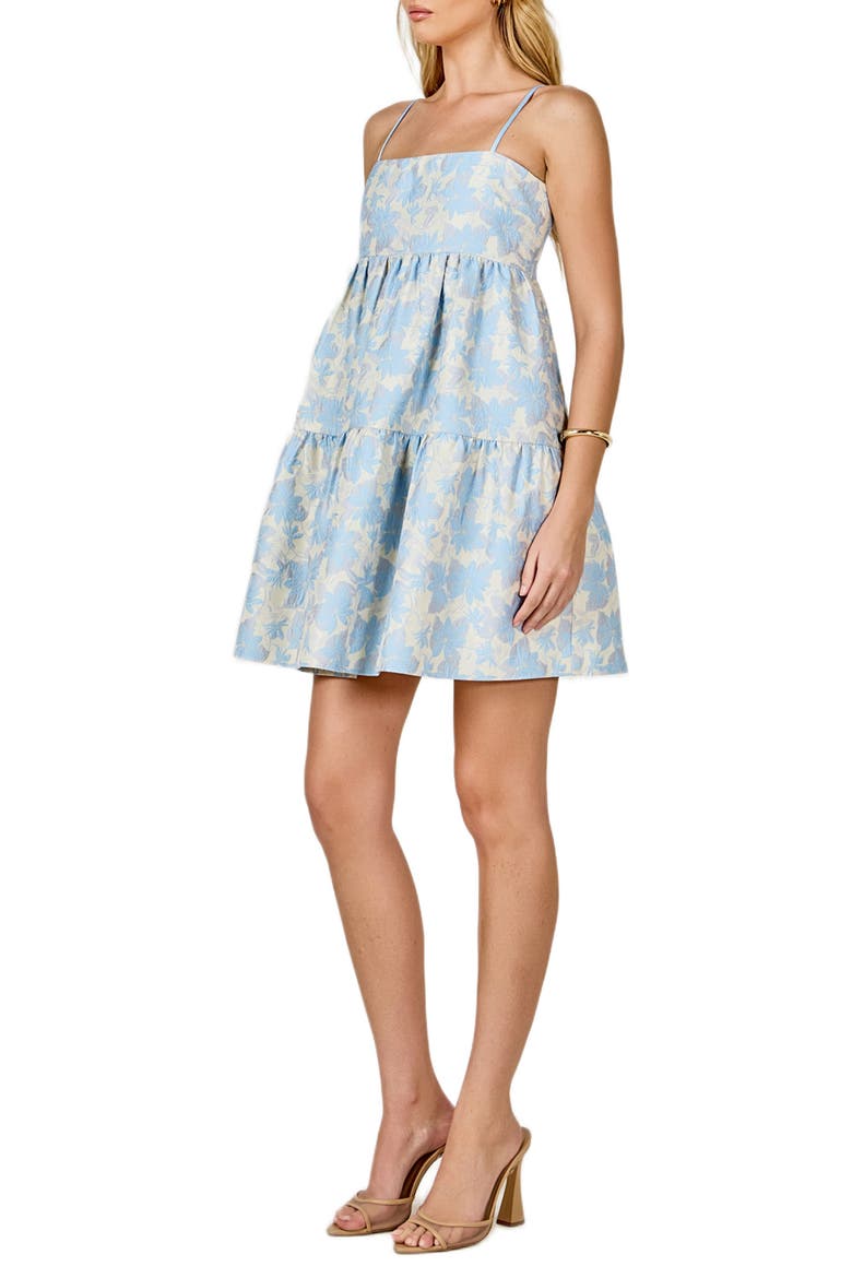 Floral Jacquard Minidress, Alternate, color, BLUE MULTI
